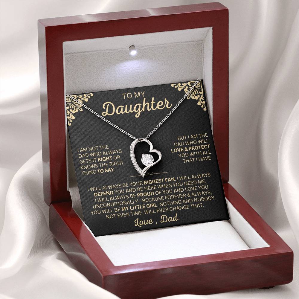 You will always be my little girl - Forever Love Dad Daughter Necklace