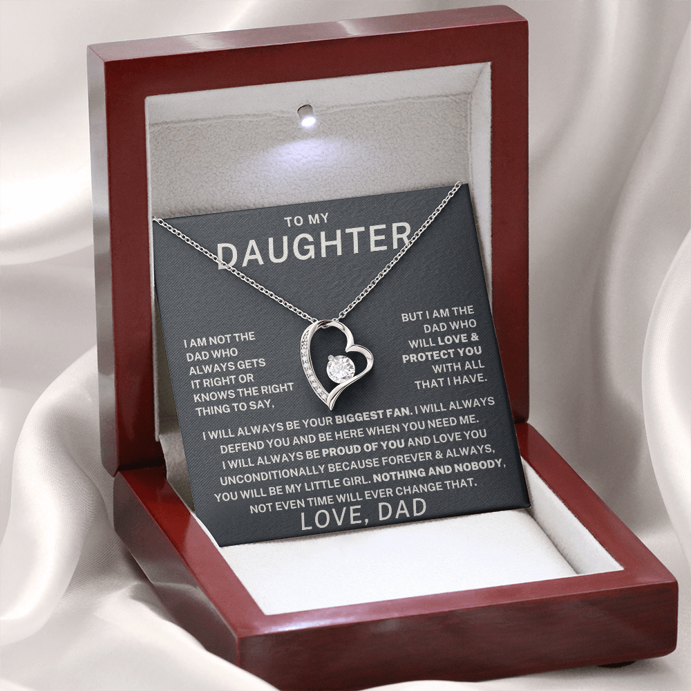 To My Daughter – Forever & Always My Little Girl Necklace (From Dad)