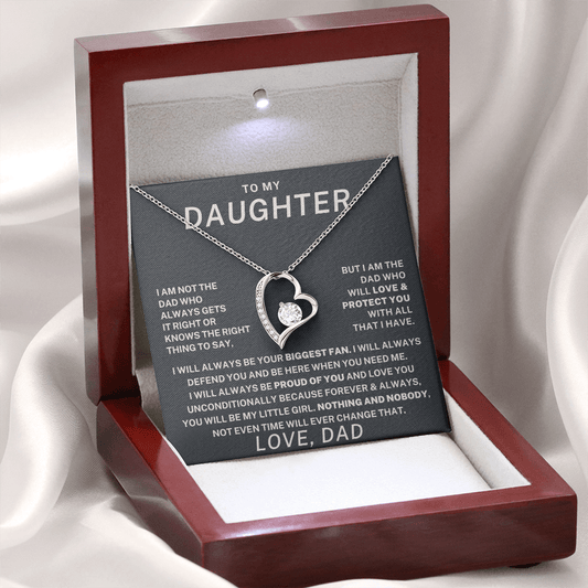 To My Daughter – Forever & Always My Little Girl Necklace (From Dad)