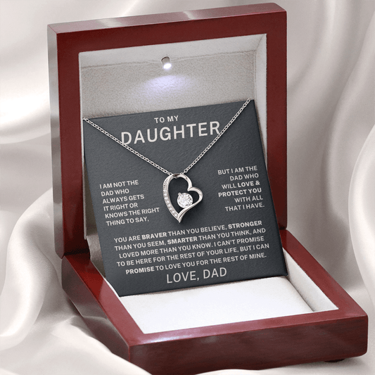 To My Daughter – I Will Always Love & Protect You - Forever Love Necklace (From Dad)