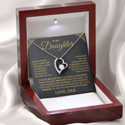 To My Daughter – Never Forget I Love You Forever Necklace (From Dad)