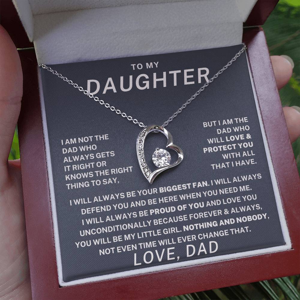 To My Daughter – Forever & Always My Little Girl Necklace (From Dad)