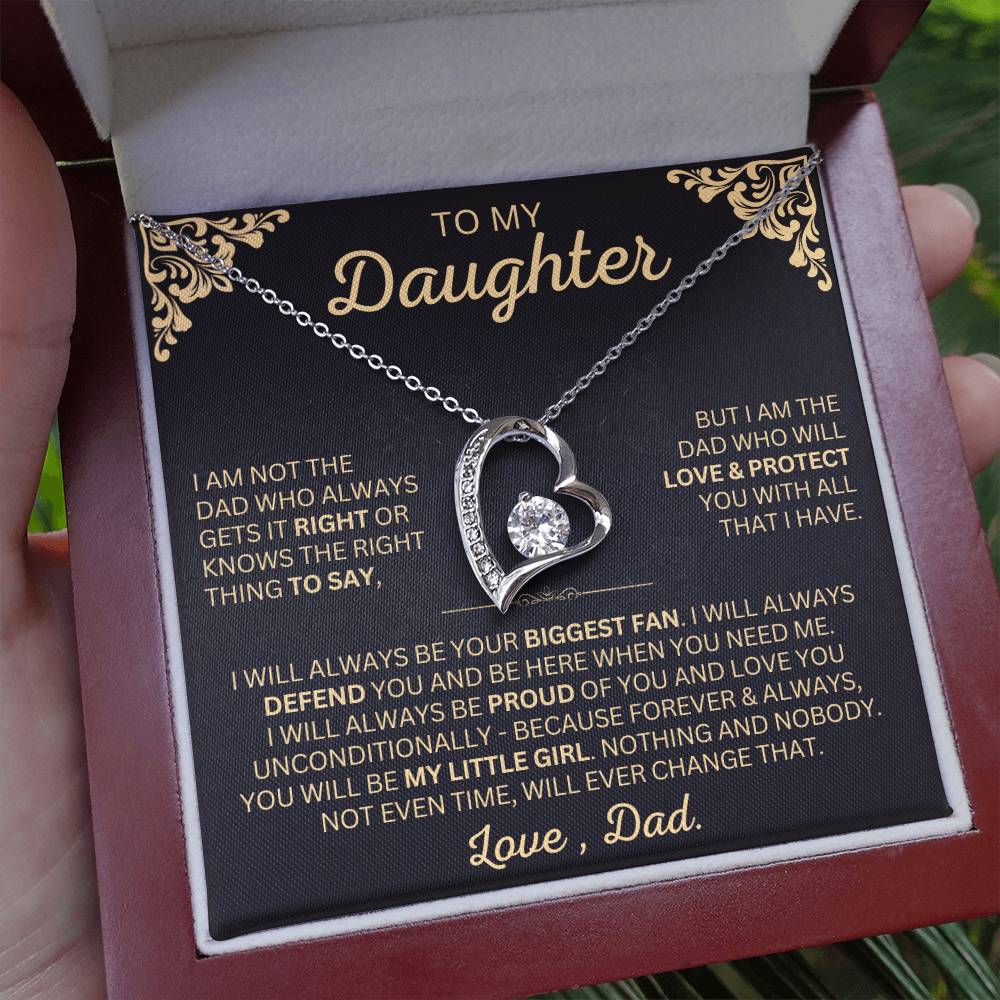 You will always be my little girl - Forever Love Dad Daughter Necklace