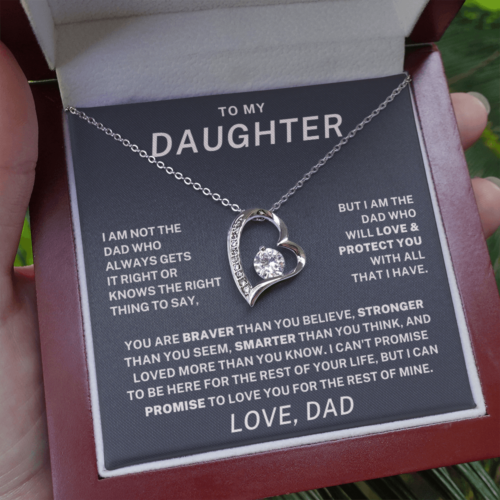 To My Daughter – I Will Always Love & Protect You - Forever Love Necklace (From Dad)