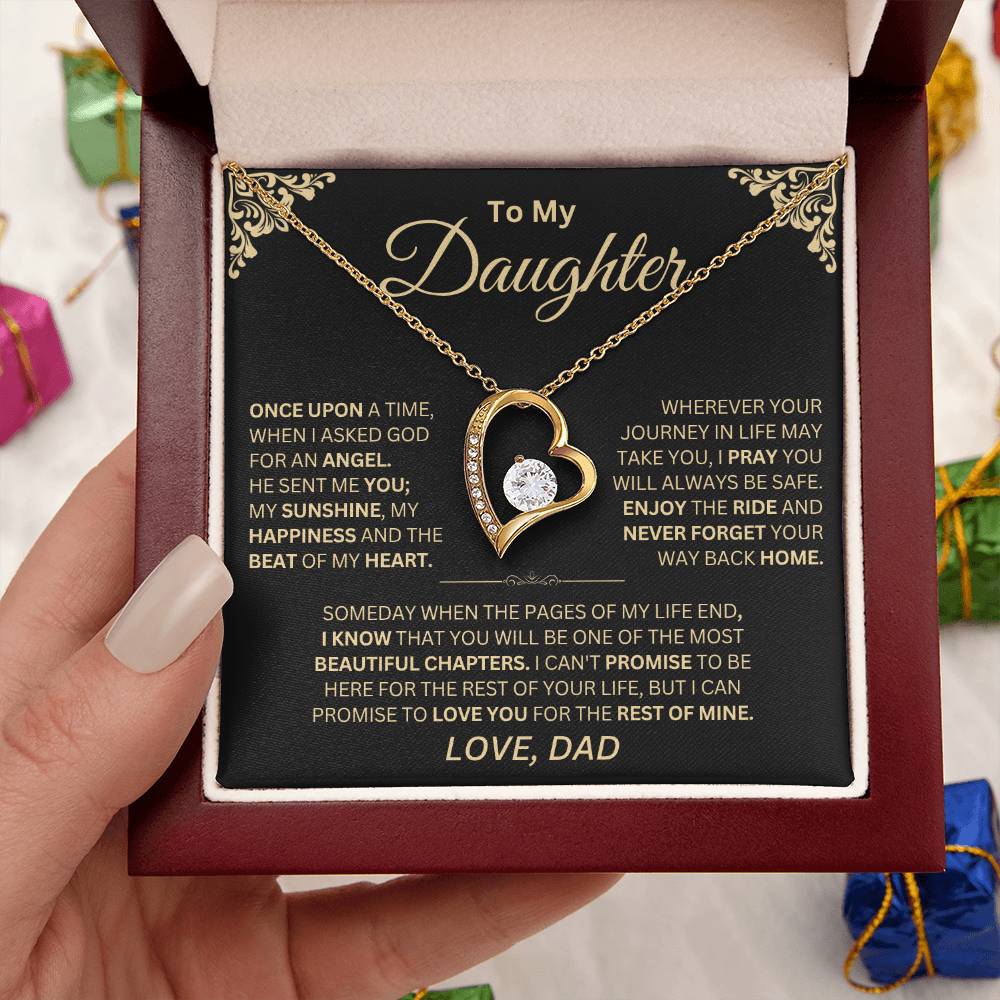 I Promise To Love You For The Rest Of My Life - Dad Daughter Forever Love Necklace