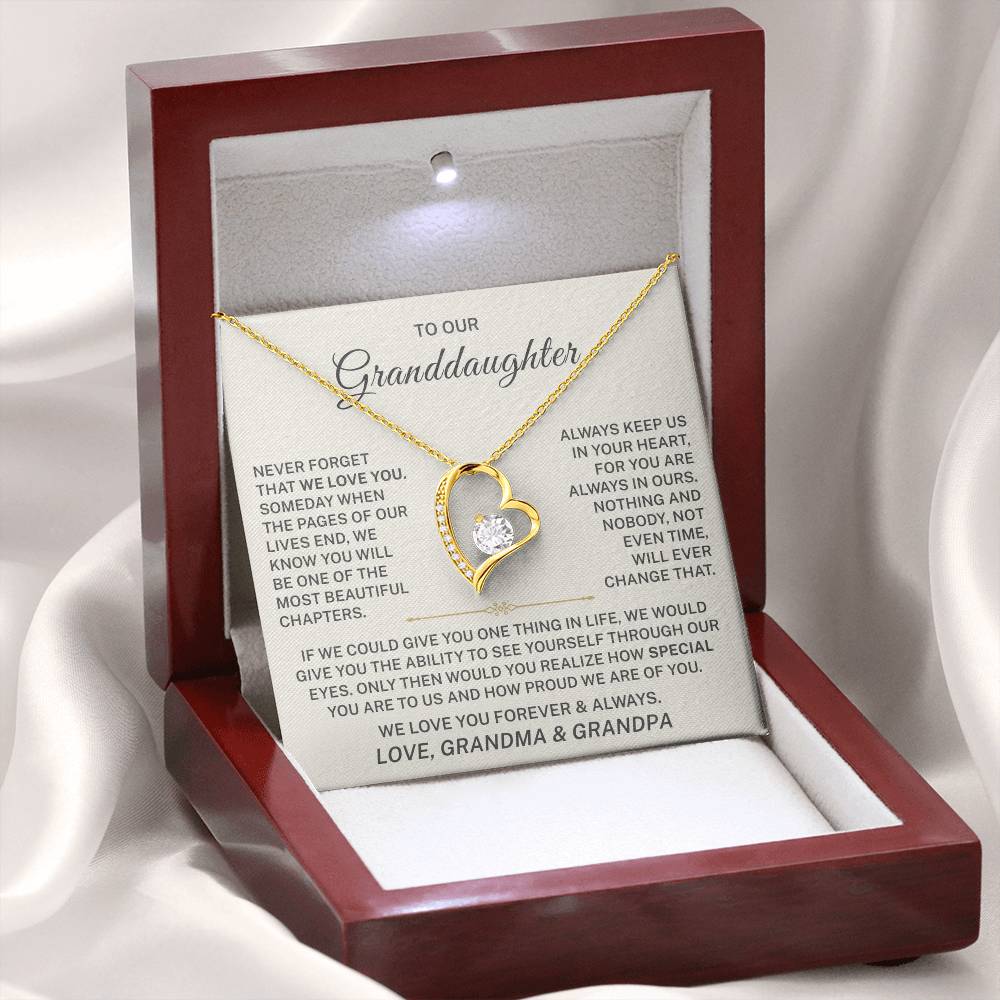 To Our Granddaughter – We Love You Forever & Always - Forever Love Necklace