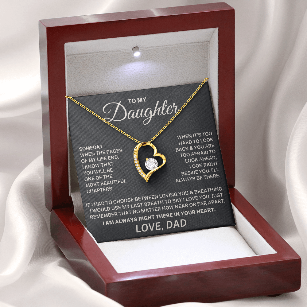 To My Daughter – I Am Always Right There In Your Heart – Forever Love Necklace (From Dad)