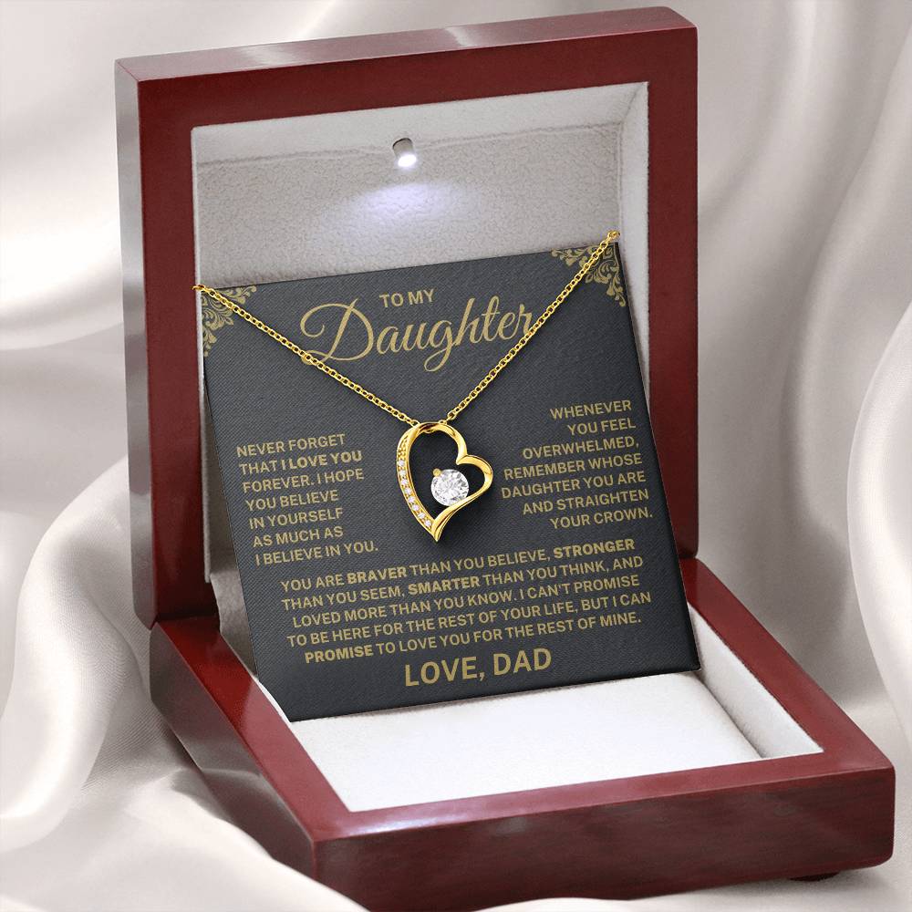 To My Daughter – Never Forget I Love You Forever Necklace (From Dad)