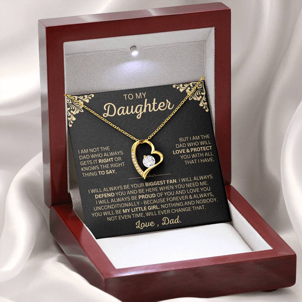 You will always be my little girl - Forever Love Dad Daughter Necklace