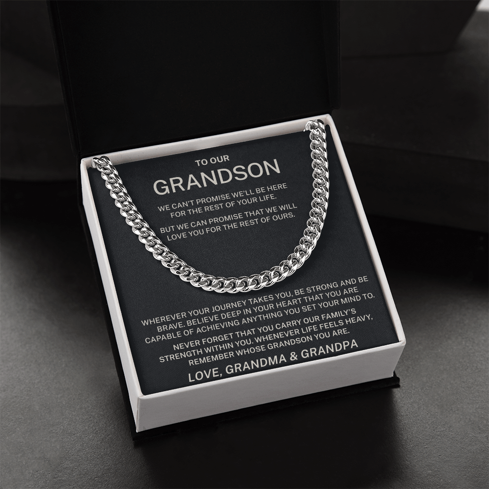 To Our Grandson – Remember Whose Grandson You Are - Cuban Link Chain