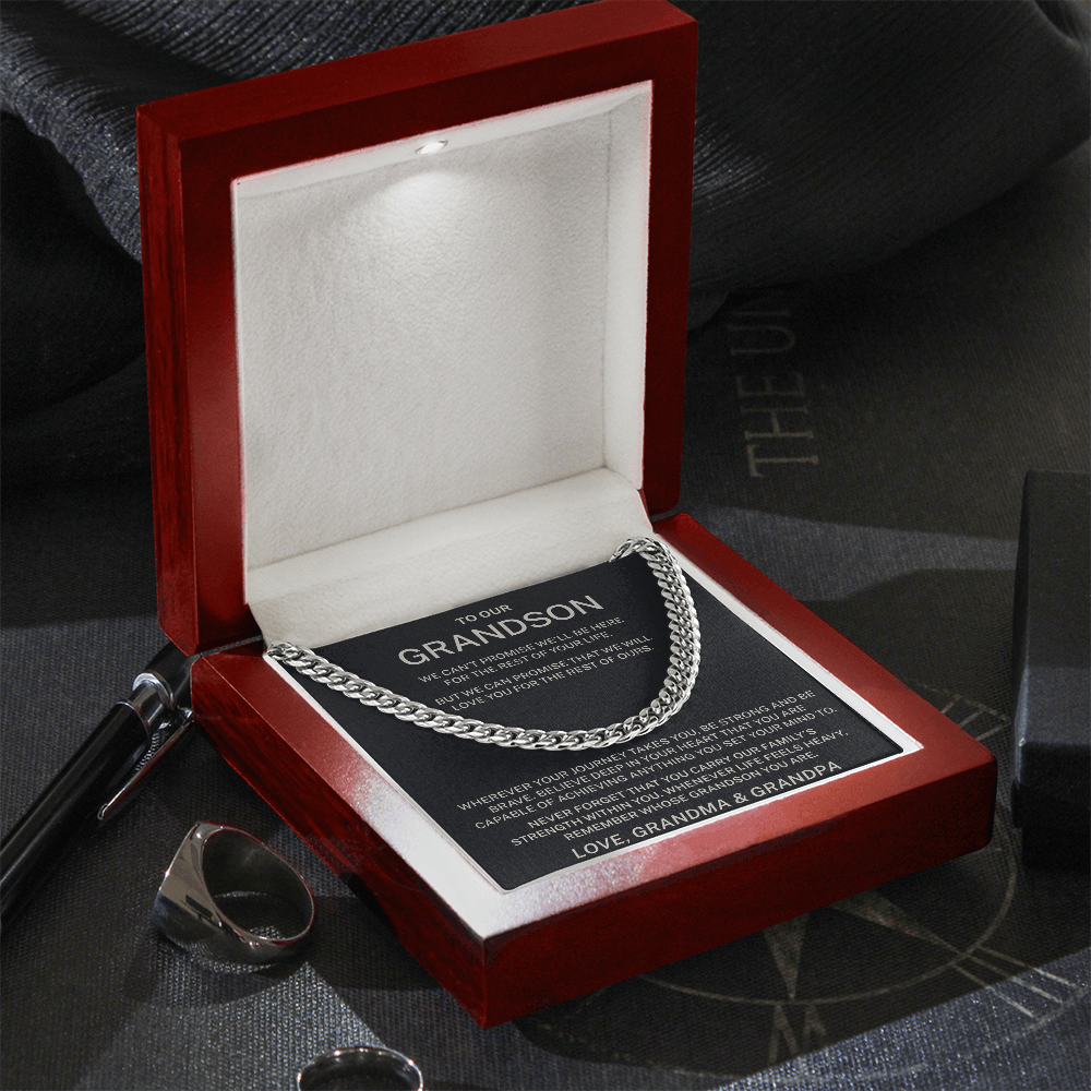 To Our Grandson – Remember Whose Grandson You Are - Cuban Link Chain
