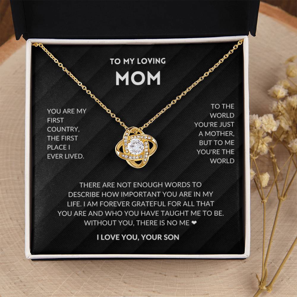 You are my first country- Mom Son Necklace