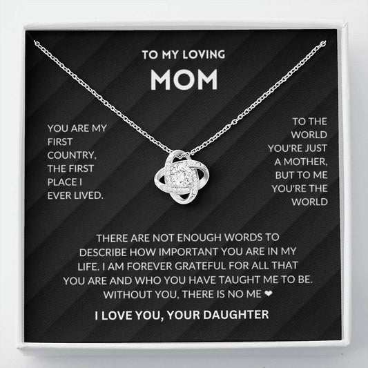 You are my first country- Mom Daughter Necklace