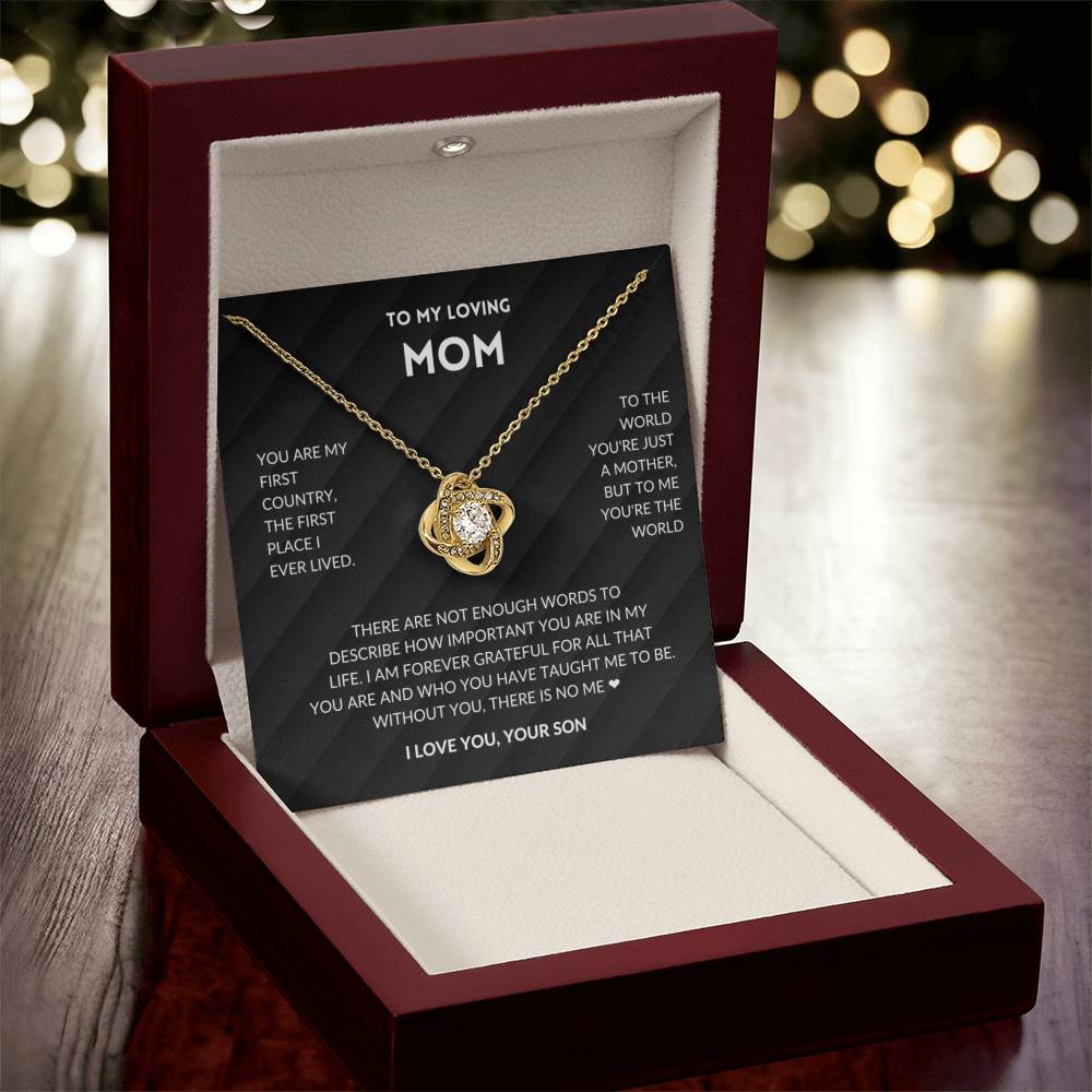 You are my first country- Mom Son Necklace