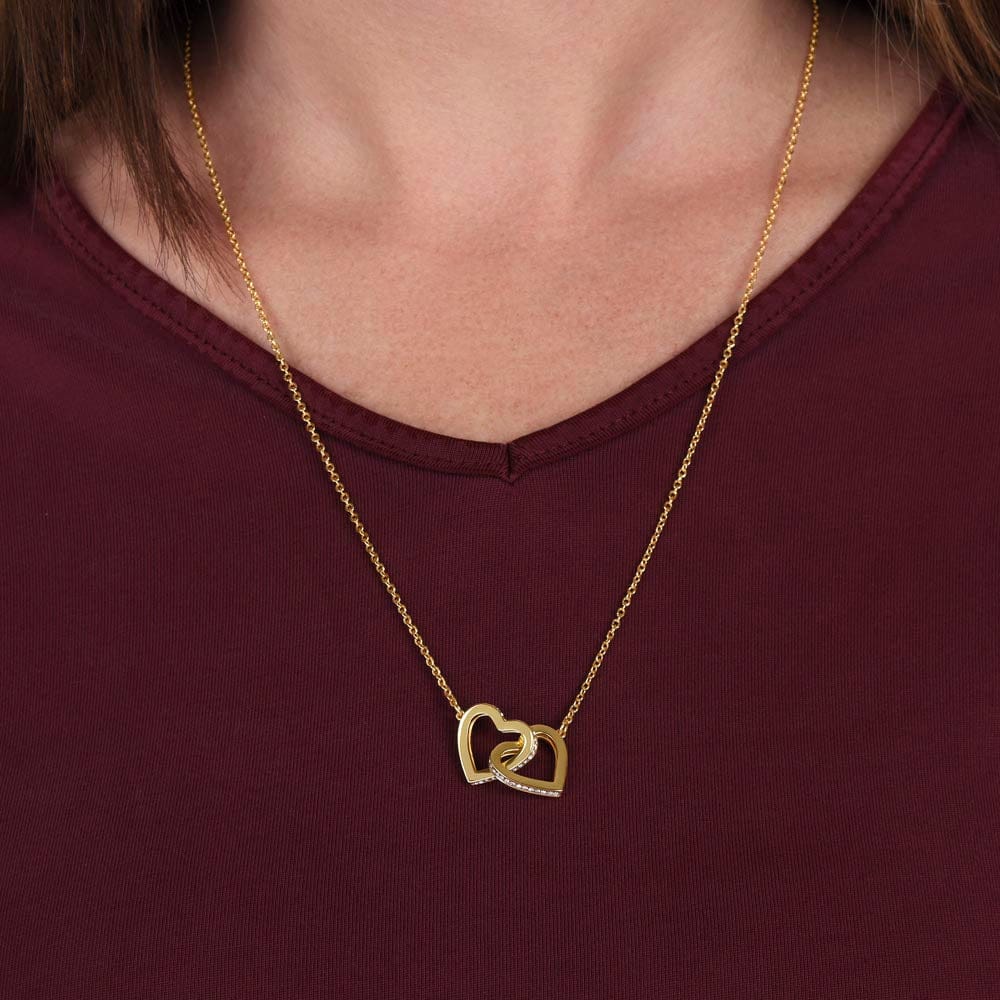 To My Granddaughter – I Will Love You for the Rest of My Life Interlocking Hearts Necklace (From Grandma)