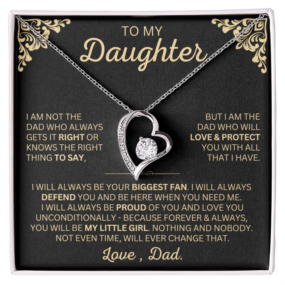 You will always be my little girl - Forever Love Dad Daughter Necklace