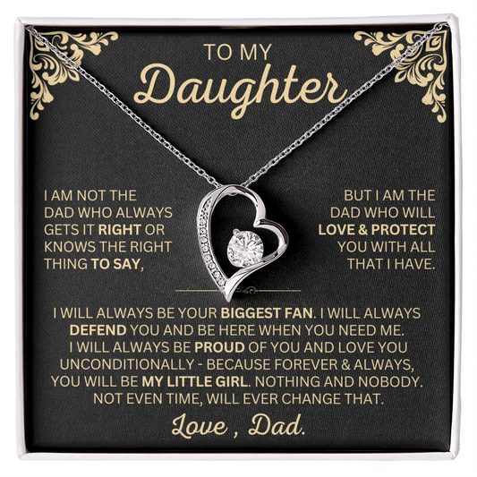 You will always be my little girl - Forever Love Dad Daughter Necklace
