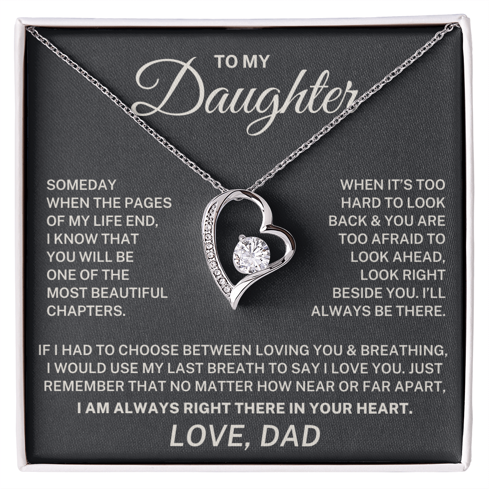 To My Daughter – I Am Always Right There In Your Heart – Forever Love Necklace (From Dad)