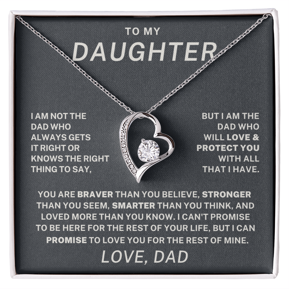 To My Daughter – I Will Always Love & Protect You - Forever Love Necklace (From Dad)