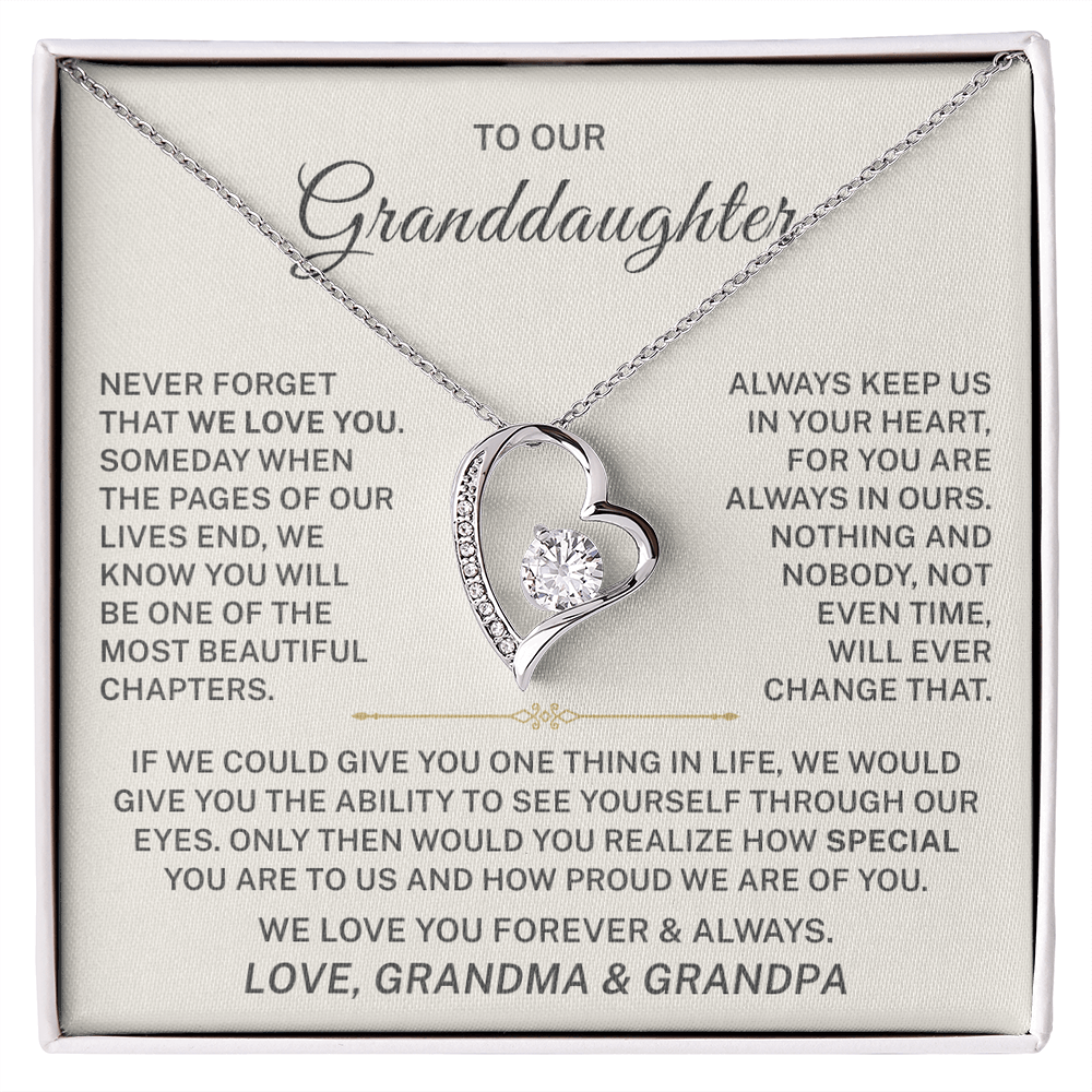 To Our Granddaughter – We Love You Forever & Always - Forever Love Necklace