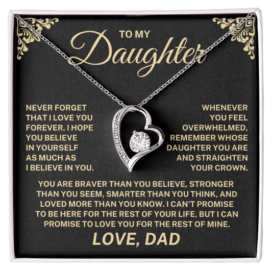 Dad To Daughter Forever Love - Promise Necklace