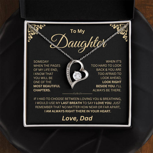 I Am Always In Your Heart - Dad Daughter Forever Love Necklace