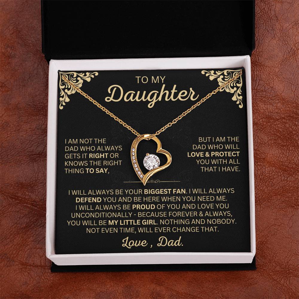 You will always be my little girl - Forever Love Dad Daughter Necklace