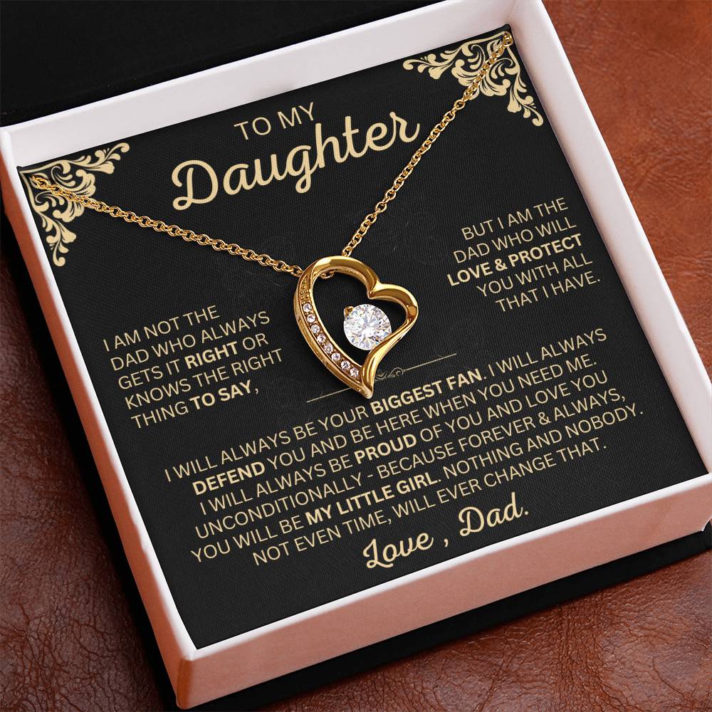 You will always be my little girl - Forever Love Dad Daughter Necklace