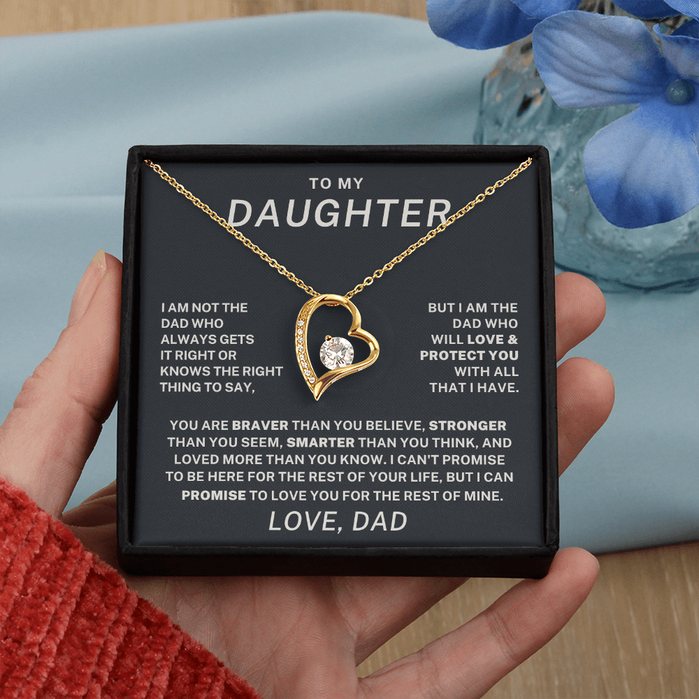 To My Daughter – I Will Always Love & Protect You - Forever Love Necklace (From Dad)