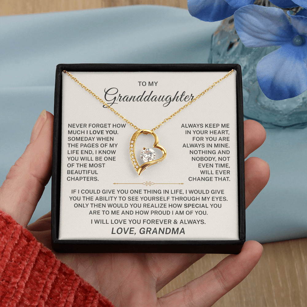 To My Granddaughter – I Love You Forever & Always - Forever Love Necklace (From Grandma)