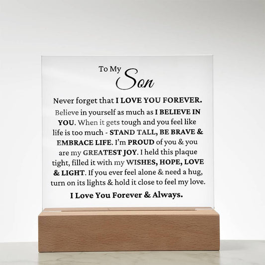 To My Son - Love & Light LED Plaque